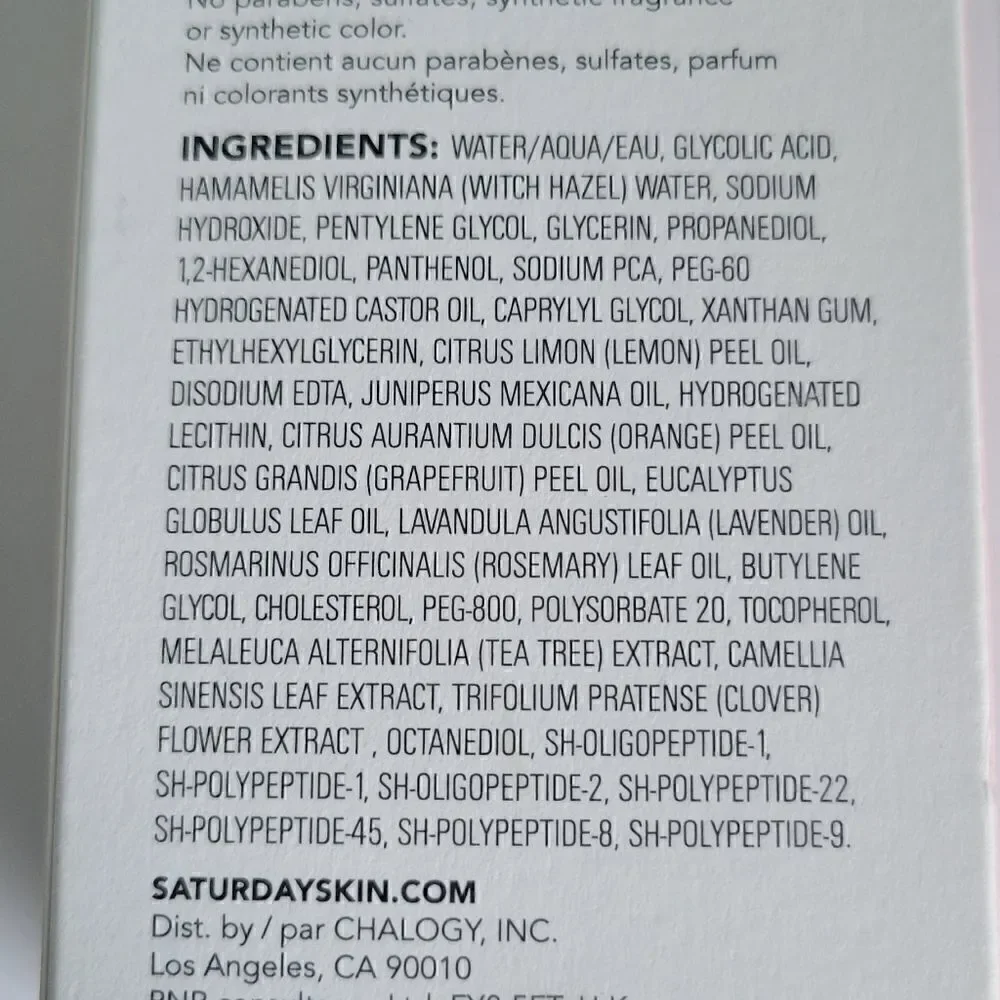 Saturday Skin 10% glycolic acid pore control